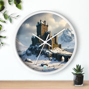 Whispers of Winter's Past Wall Clock - Castle In Winter - Architecture Lovers - Castle Lovers