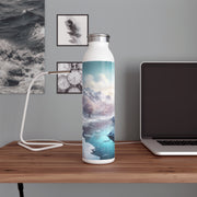 Winter's Embrace Slim Water Bottle | Enjoy Every Sip - Scenic Design - Nature Lovers