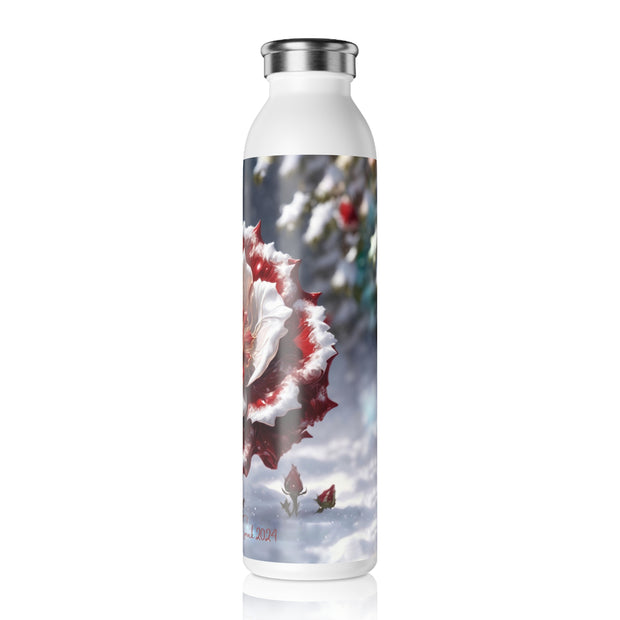 Grace in Frost Slim Water Bottle - Tudor Rose - Winter Beauty