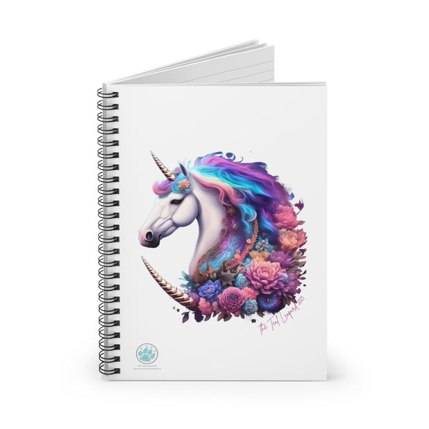 Floral Unicorn Spiral Notebook - Colorful Floral Design