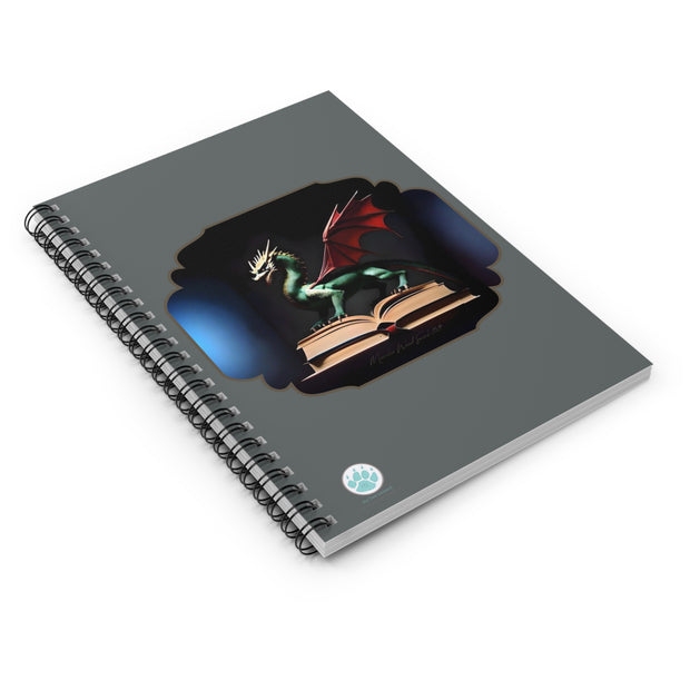 Book Dragon Spiral Notebook - Perfect for Fantasy Lovers and Note-Takers - Mythical Dragon