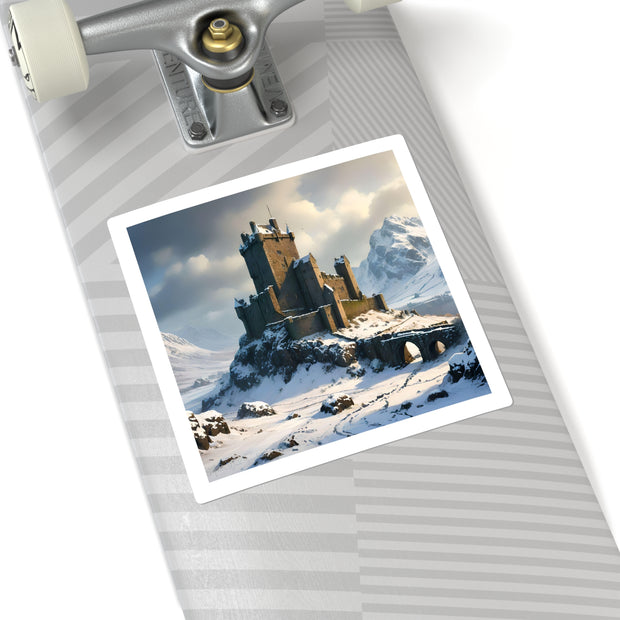 Whispers of Winter's Past Square Stickers - Castle In Winter - Architecture Lovers - Castle Lovers