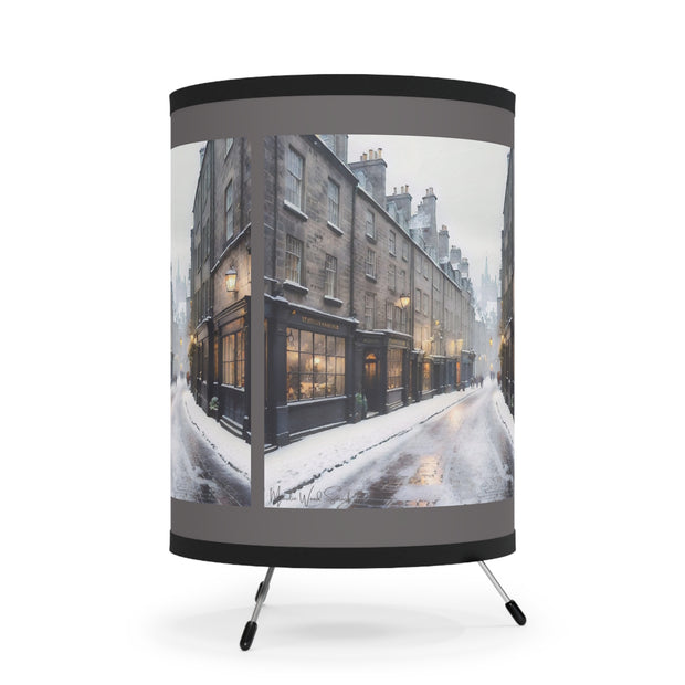 Winter Whispers in Edinburgh Tripod Lamp with High-Res Printed Shade, US\CA plug - Travel Lover - Edinburgh Scotland