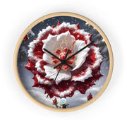 Grace in Frost Wall Clock - Tudor Rose - Winter Beauty