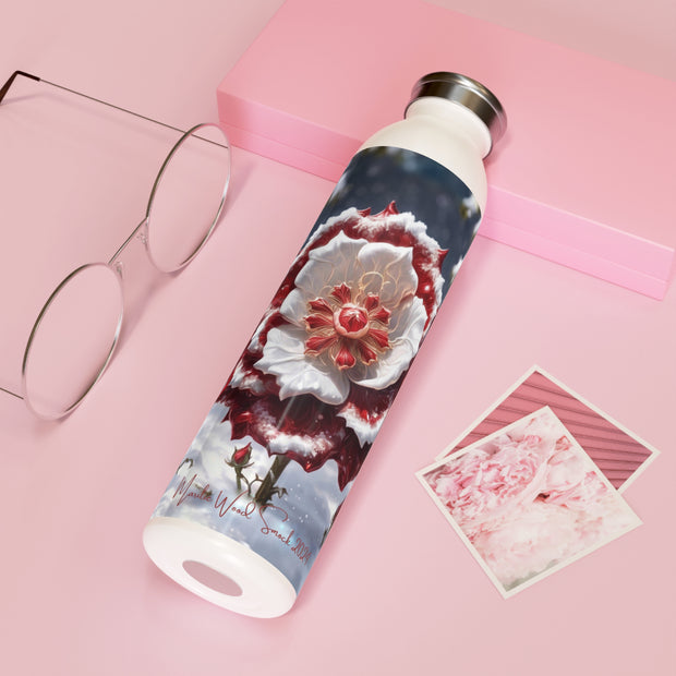 Grace in Frost Slim Water Bottle - Tudor Rose - Winter Beauty