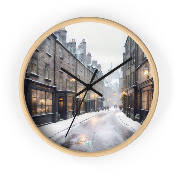 Winter Whispers in Edinburgh Wall Clock - Travel Lover - Edinburgh Scotland