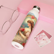 Victorian Love's Embrace Water Bottle - Vintage Vibes - Victorian Valentine Artwork with Roses