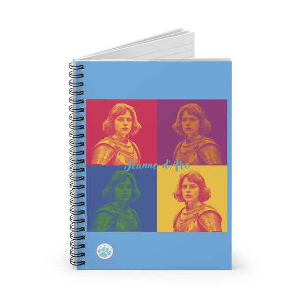 Jeanne d'Arc2 Pop Art Spiral Notebook - Colorful Pop Art Design for Creative Minds - Joan of Arc