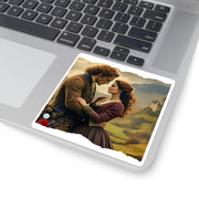 Highland Hearts Square Stickers | Vintage Scenic Design for Laptops & Journals - perfect for fans of Outlander