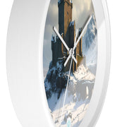 Whispers of Winter's Past Wall Clock - Castle In Winter - Architecture Lovers - Castle Lovers