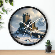 Whispers of Winter's Past Wall Clock - Castle In Winter - Architecture Lovers - Castle Lovers