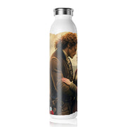 Highland Hearts Slim Water Bottle - Romantic Scottish Couple - Perfect for fans of Outlander