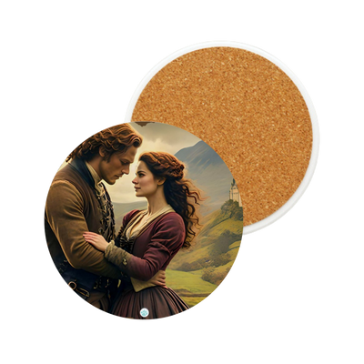 Highland Hearts Ceramic Coaster -  perfect for fans of Outlander