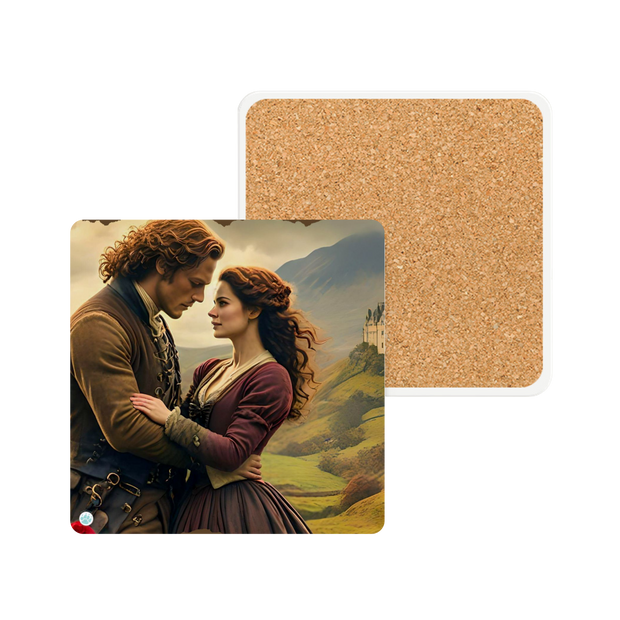 Highland Hearts Ceramic Coaster -  perfect for fans of Outlander