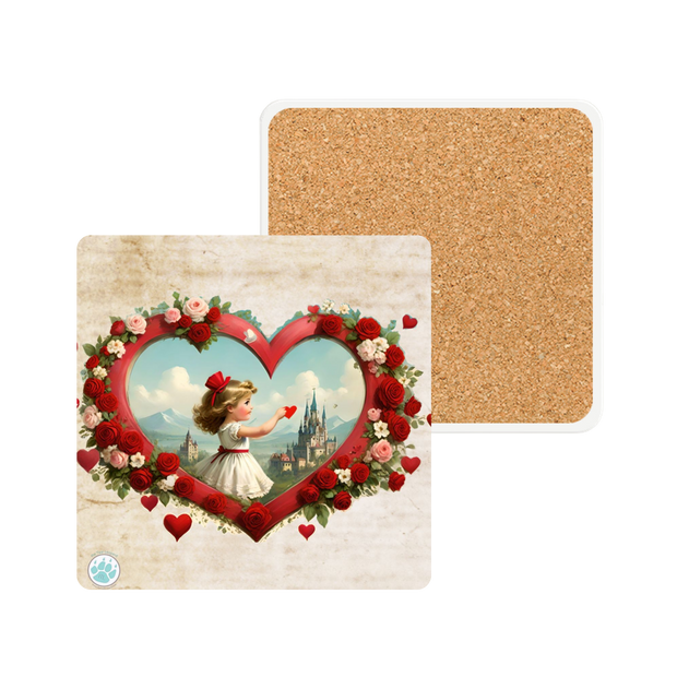 Heart of Dreams Ceramic Coaster - Vintage Vibes - Sweet Romance