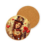 Timeless Affection Ceramic Coaster - Steampunk - Valentines Day