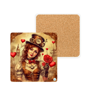 Timeless Affection Ceramic Coaster - Steampunk - Valentines Day