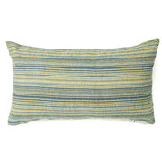 Knife Edge Lumbar Pillow Cover - 12x20 - Blue & Yellow Stripe