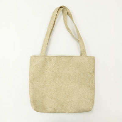 Tote Bag - Tooled Vinyl  Beige Tan